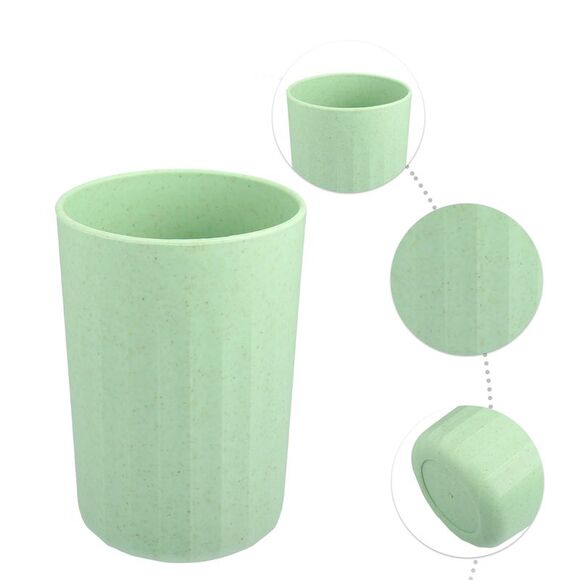 Bathroom Smooth Lines Wheat Straw Toothpaste Tumbler Green 4.09''x2.80'' - Picture 3 of 6
